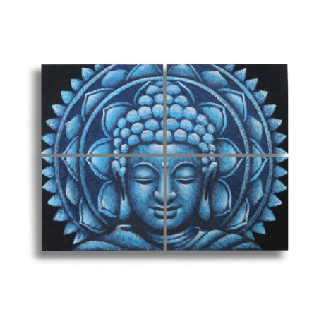 Detail Brokátu Modrý Buddha Mandala Obraz 30x40cm x 4