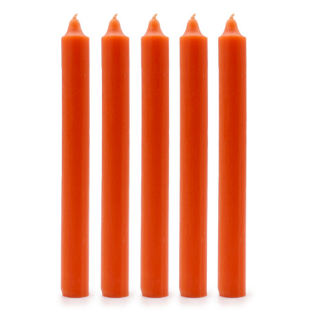 100x Stolové Sviečky Jednofarebné - Rustikálna Oranžová