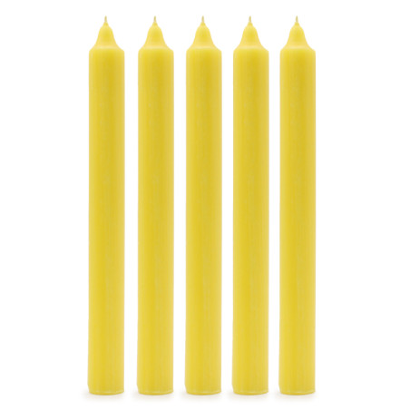 100x Stolové Sviečky Jednofarebné - Rustikálna Žltá