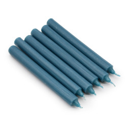 100x Stolové Sviečky Jednofarebné - Rustikálna Modrozelená