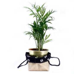 6x Jutový Koš - Čierny - Stredný