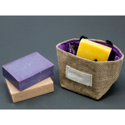 10x Jutový Koš - Fialový - Malý
