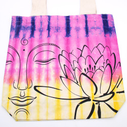 Bavlnená Taška (6oz) - 38x42x12cm - Lotus Buddha - Viacfarebná - Príro