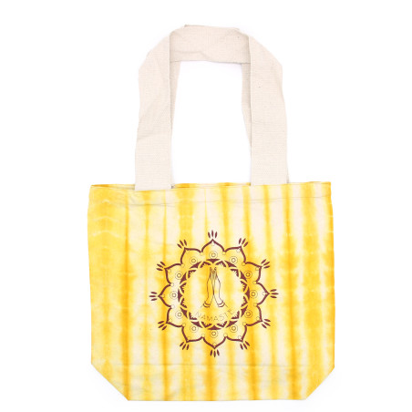 Bavlnená Taška (6oz) - 38x42x12cm - Namaste Ruky - Žltá - Prírodné Ram