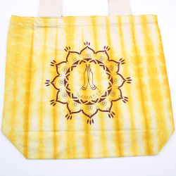 Bavlnená Taška (6oz) - 38x42x12cm - Namaste Ruky - Žltá - Prírodné Ram