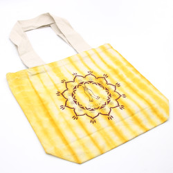 Bavlnená Taška (6oz) - 38x42x12cm - Namaste Ruky - Žltá - Prírodné Ram