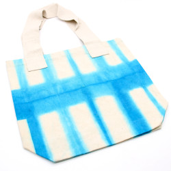 Prírodná Bavlnená Taška Tye-Dye (8oz) - 38x42x12cm - Nebeské Modré Obd