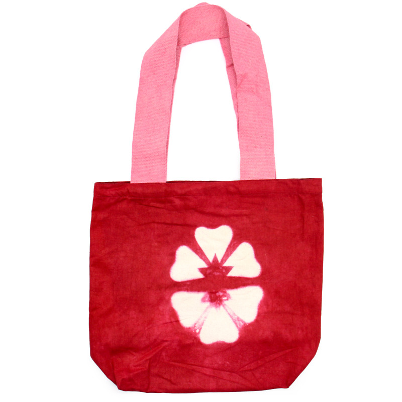 Prírodná Bavlnená Taška Tye-Dye (8oz) - 38x42x12cm - Gaštanový Kvet - 