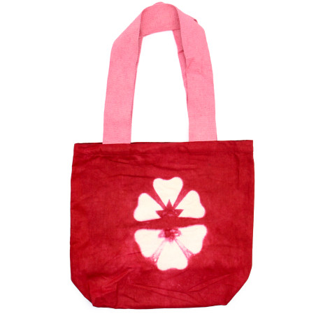 Prírodná Bavlnená Taška Tye-Dye (8oz) - 38x42x12cm - Gaštanový Kvet - 