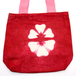Prírodná Bavlnená Taška Tye-Dye (8oz) - 38x42x12cm - Gaštanový Kvet - 