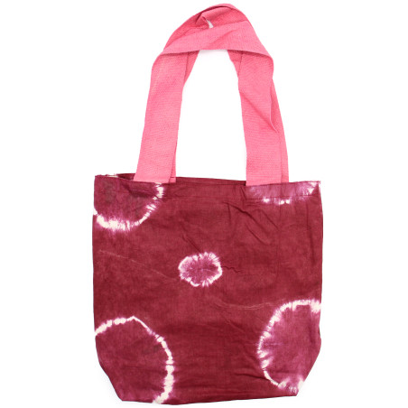 Prírodná Bavlnená Taška Tye-Dye (8oz) - 38x42x12cm - Gaštanové Krúžky 
