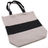 Dvojfarebná Bavlnená Taška – 38 x 42 x 12 cm – Sivá a Čierna – 10 oz