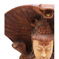 Ručne Vyrezávaná Socha Budhu - Shiva s Kobrou - 50cm - Poškodená