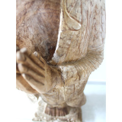 Ručne Vyrezávaná Socha Budhu - 100 cm Vitajte - Biela Vymývaná - Poško
