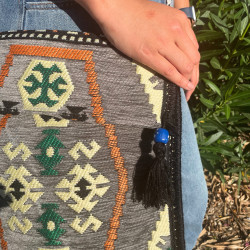 Kilim Festivalová Taška - Svetlo Šedá
