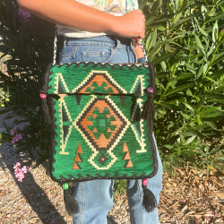 Kilim Festivalová Taška - Smaragdovo Zelená
