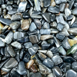 24x Hladké Kamene- Skamenené drevo čierna