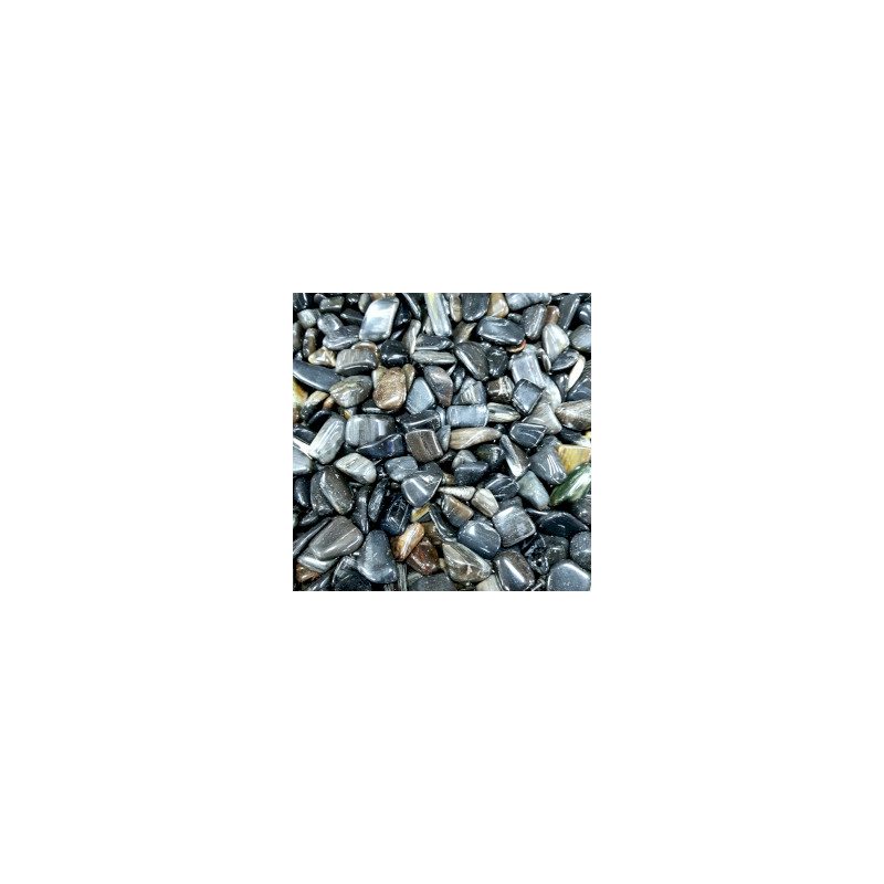 24x Hladké Kamene- Skamenené drevo čierna