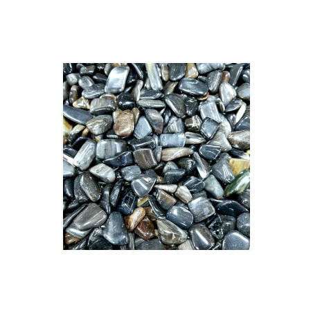 24x Hladké Kamene- Skamenené drevo čierna