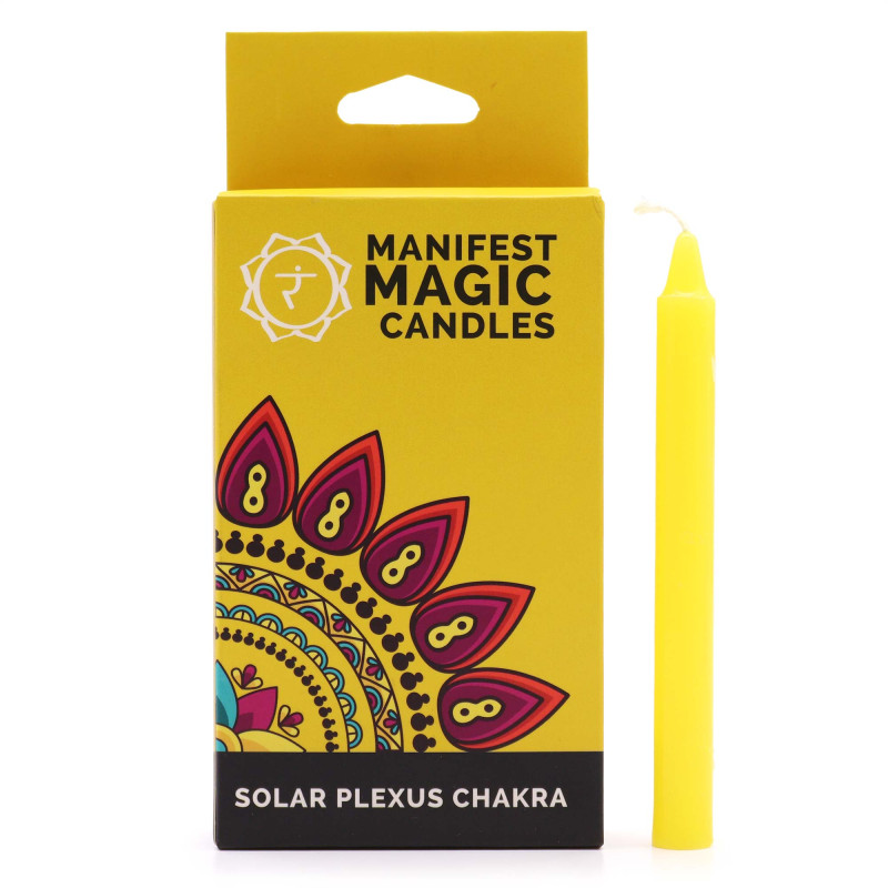 3x Ezoterické Magické Sviečky (balenie po 12 ks) - Žlté - Solar Plexus