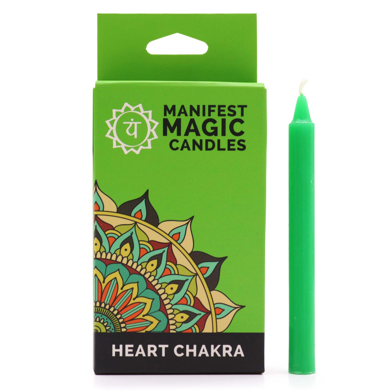 3x Ezoterické Magické Sviečky (balenie po 12 ks) - Zelené - Srdcová Ča