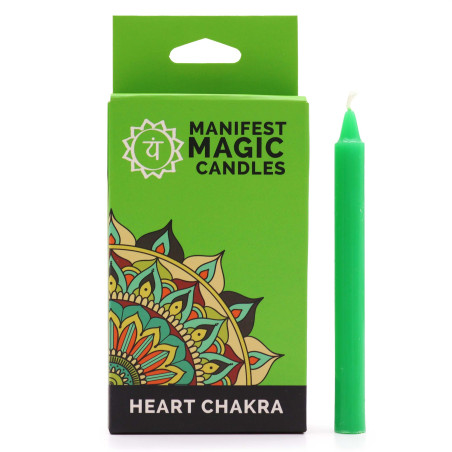 3x Ezoterické Magické Sviečky (balenie po 12 ks) - Zelené - Srdcová Ča