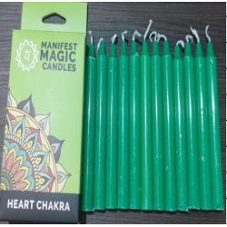 3x Ezoterické Magické Sviečky (balenie po 12 ks) - Zelené - Srdcová Ča