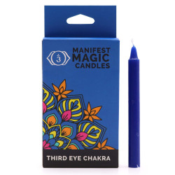 3x Ezoterické Magické Sviečky (balenie po 12 ks) - Tmavo Modré - Čakra