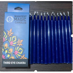 3x Ezoterické Magické Sviečky (balenie po 12 ks) - Tmavo Modré - Čakra