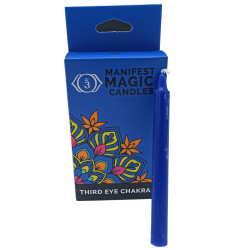 3x Ezoterické Magické Sviečky (balenie po 12 ks) - Tmavo Modré - Čakra