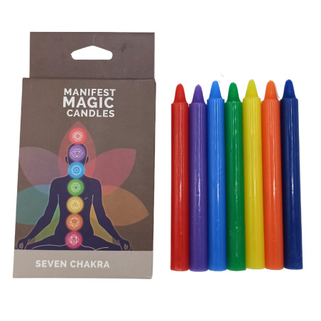3x Ezoterické Magické Sviečky (balenie po 7 ks) - 7 Čakier