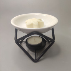 Keramická Aroma Lampa s Kovovým Šesťuholníkom