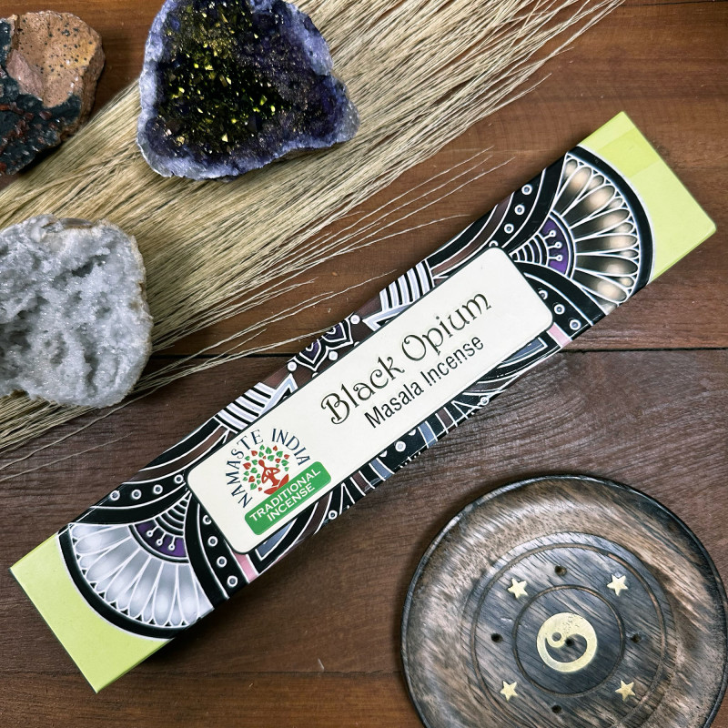 12x Vonné Tyčinky Namaste Mandala Masala - Čierne Ópium