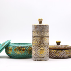 Biela a Zlatá - Vysoká Nádoba na Drobnosti