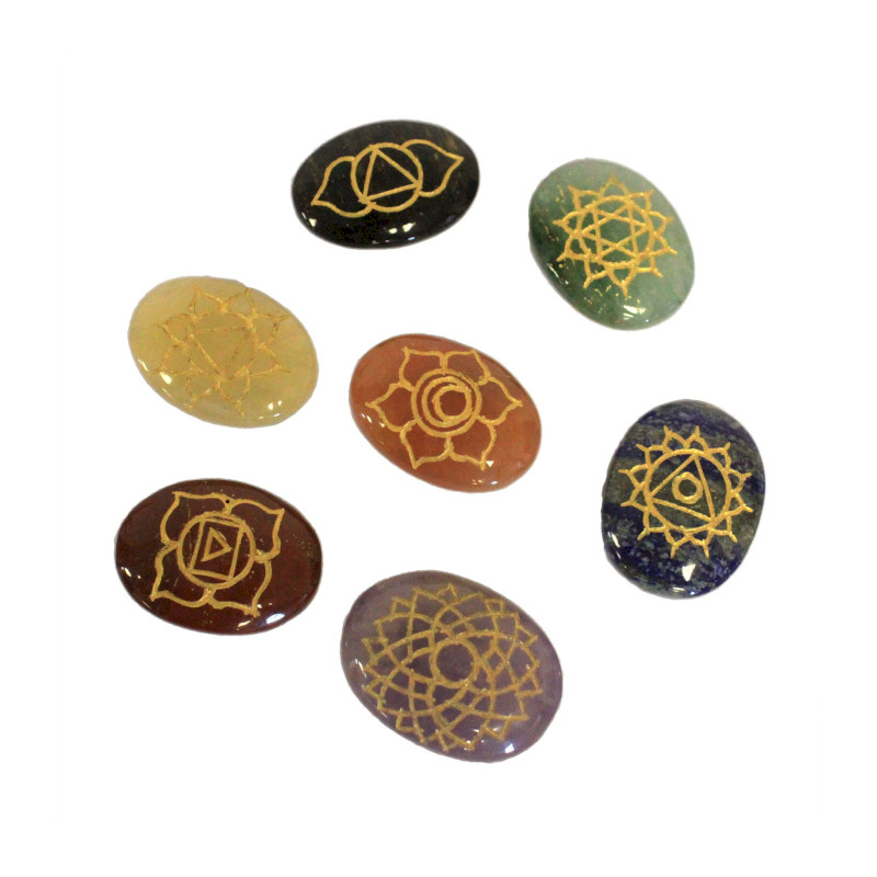 Set Veľkých Čakrových Kameňov - Oválne