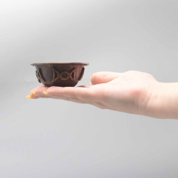 Starožitná Medená Rituálna Miska Trojitý Mesiac 8x4 cm
