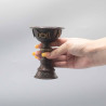 Starožitný Medený Rituálny Pohár Trojitý Mesiac 8x13cm
