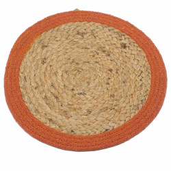 4x Prírodné Prestieranie - Juta a Bavlna 30 cm - Hnedý okraj