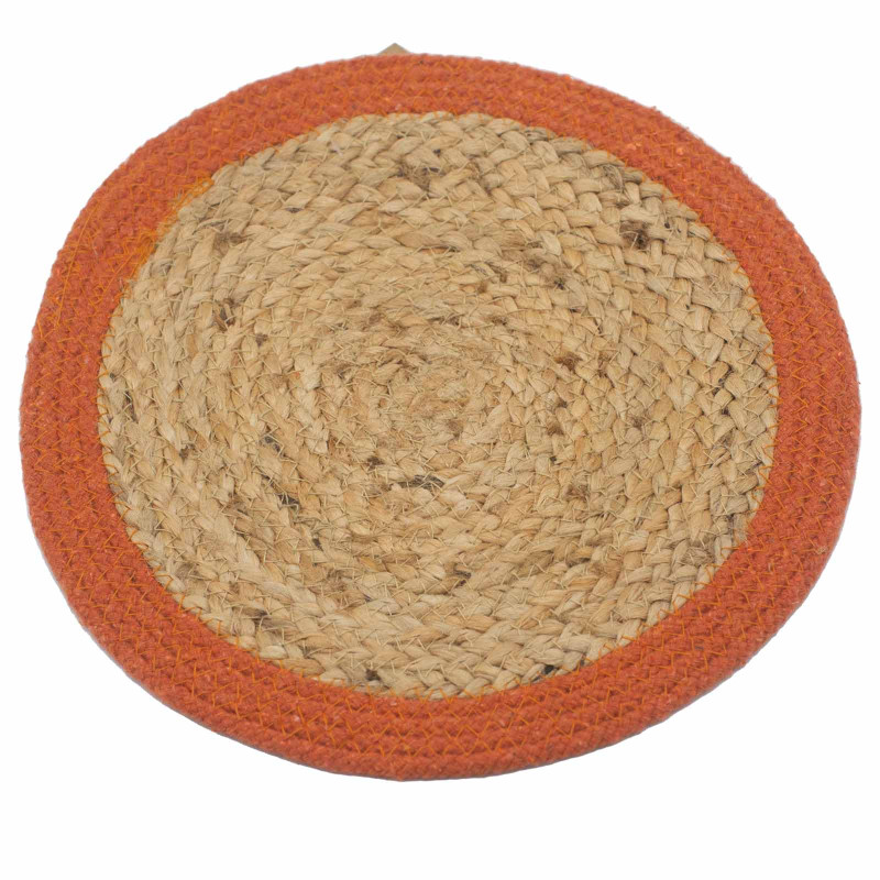 4x Prírodné Prestieranie - Juta a Bavlna 30 cm - Hnedý okraj