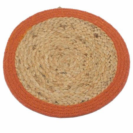 4x Prírodné Prestieranie - Juta a Bavlna 30 cm - Hnedý okraj