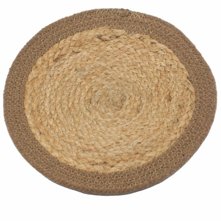 4x Prírodné Prestieranie - Juta a Bavlna 30 cm - Prírodný okraj