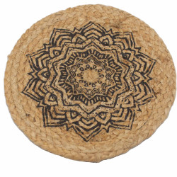 4x Prírodné Prestieranie - Juta 30 cm - Potlač Mandaly