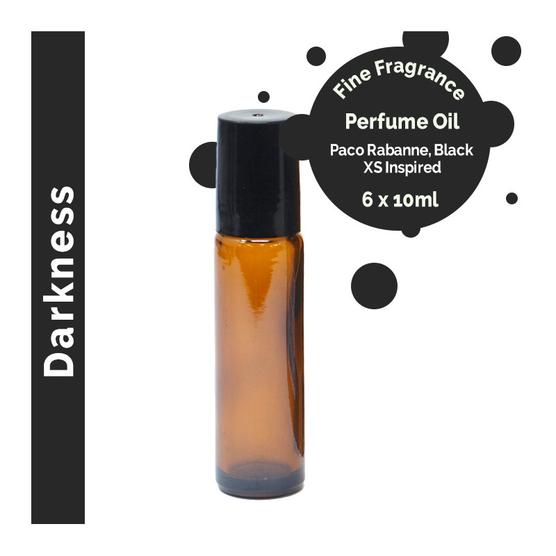 6x Jemný Vonný Parfémový Olej bez Etikety - Temnota 10ml