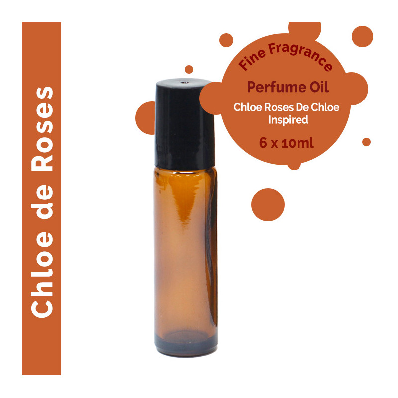 6x Jemný Vonný Parfémový Olej bez Etikety - Chloe de Roses 10ml