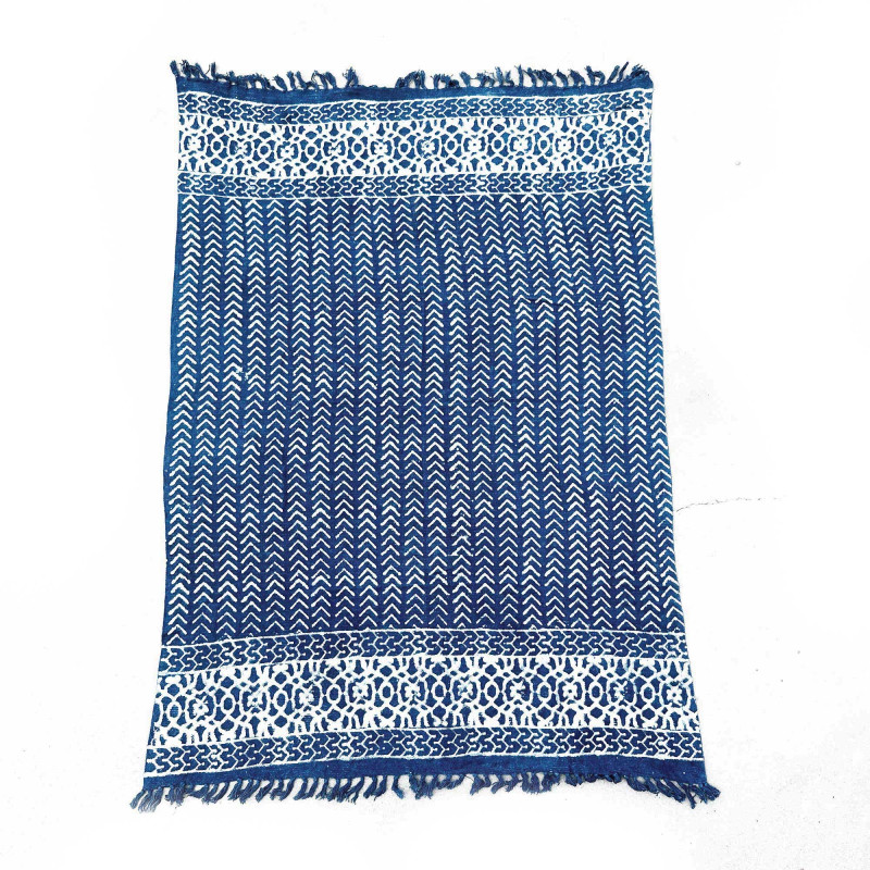 Ručne Vyrábaný Indigový Prehoz - 170x120cm -Šípky Seedha