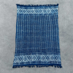 Ručne Vyrábaný Indigový Prehoz - 170x120cm -Šípky Seedha