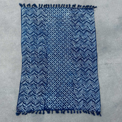 Ručne Vyrábaný Indigový Prehoz - 170x120cm -Vlny Namoona