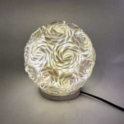 Boho Lampa z Morských Mušlí - Ružový Glóbus - 15 cm