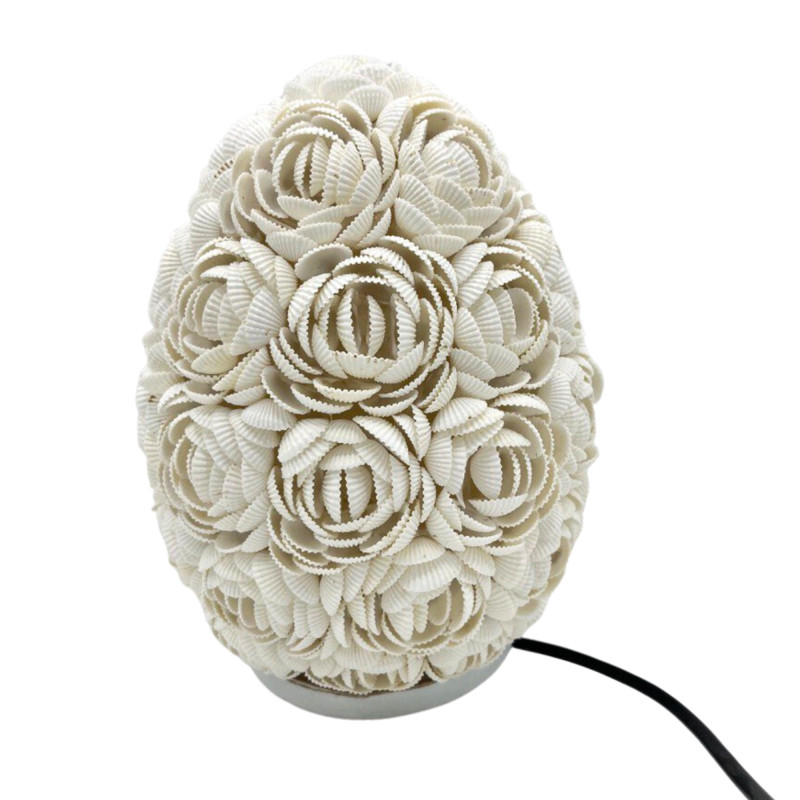 Boho Lampa z Morských Mušlí - Ružový Ovál - 20 cm
