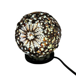 Boho Lampa z Morských Mušlí - Čokoládový Twist Globus - 15cm